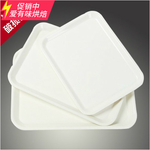 Plastic Melamine Imitation Porcelain tray glossy rectangle Tray White Bread White Bread Cake Fruit tray 30 * 40