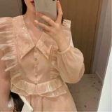 Розовое осеннее платье, небольшая юбка, французский стиль, V-образный вырез, коллекция 2023, популярно в интернете