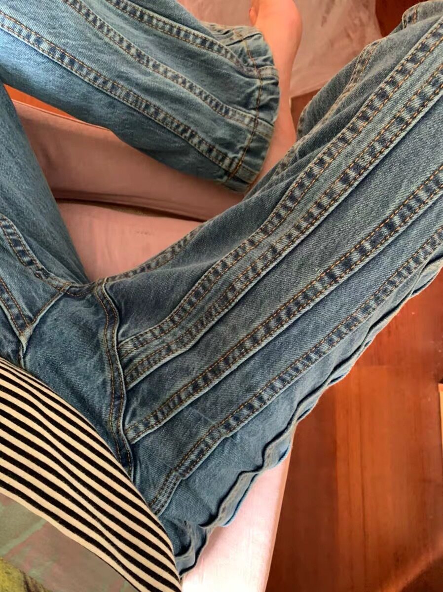 High-waisted flared jeans women's summer 2022 new French retro thin loose wide-leg mopping long pants