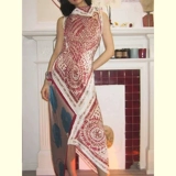 Ретро этническая дизайнерская длинная юбка без рукавов, платье, этнический стиль, тренд сезона