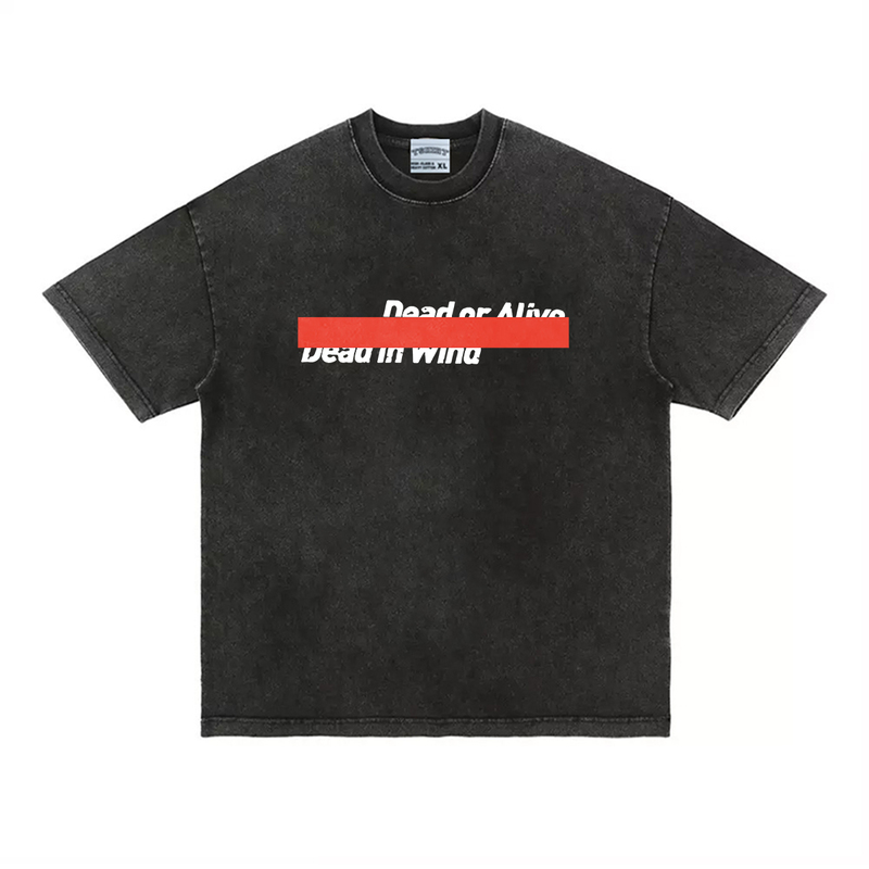 Faz Band Tour Merchandise T-Shirt Heavyweight Pure Cotton Washed Vintage Loose Small Neckline Short Sleeve Long Sleeve