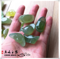 Natural jade Xiuyu jade small silver ingot ornaments fortune transfer home decoration fortune fortune treasure tea tray small silver ingot