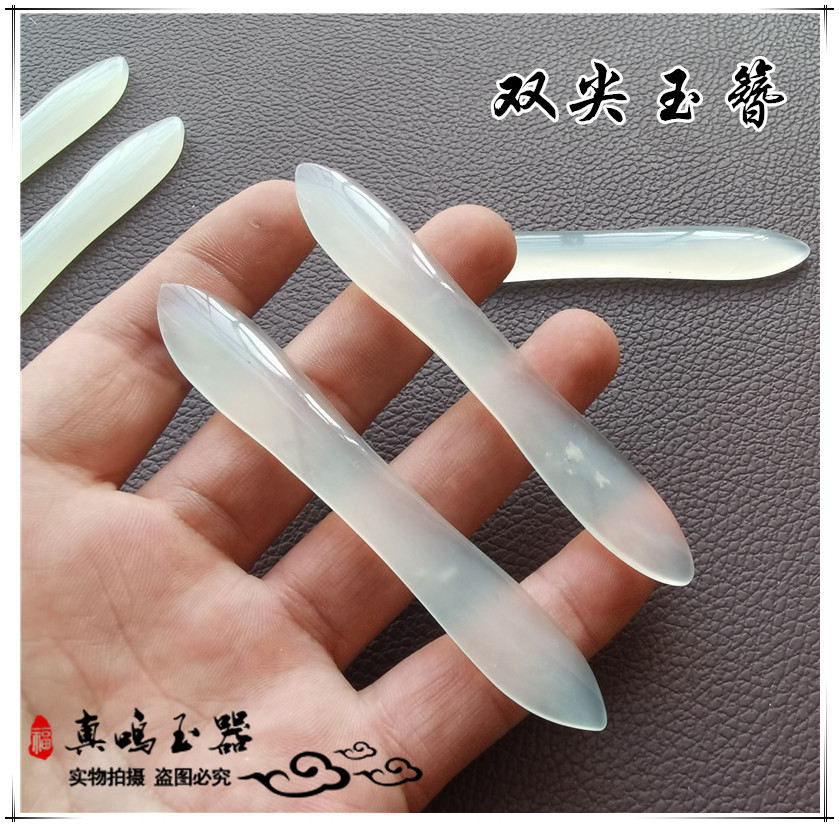 Natural Xiuyu hairpin classical hairpin headdress double tip hairpin disc hairpin flat hairpin headdress ancient style Hanfu jade hairpin