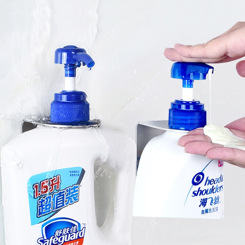 Makeup Room Wall-mounted Hand Wash Liquid Shelf Free From Punching Shampoo Shelving Water Shelving Bathroom Suction Wall Body Wash BATH LOTION BOTTLE RACK