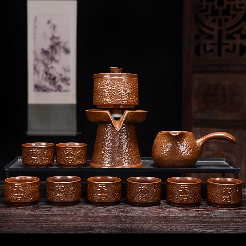 Stone mill automatic restoring ancient ways of make tea tea set lazy household ceramic teapot teacup fortunes kung fu