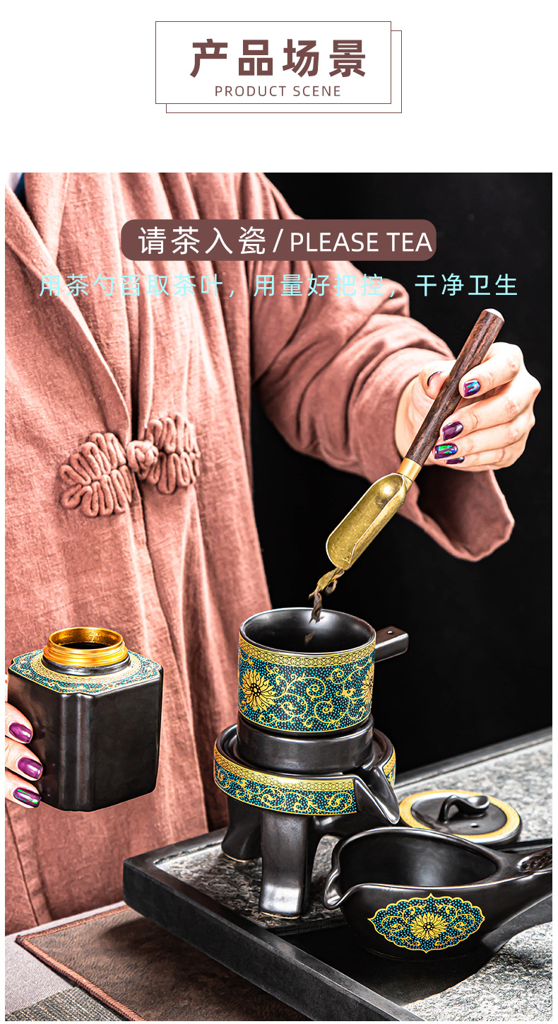 Lazy kung fu tea set suit household contracted and I ceramic cups stone mill automatic tea to prevent hot teapot