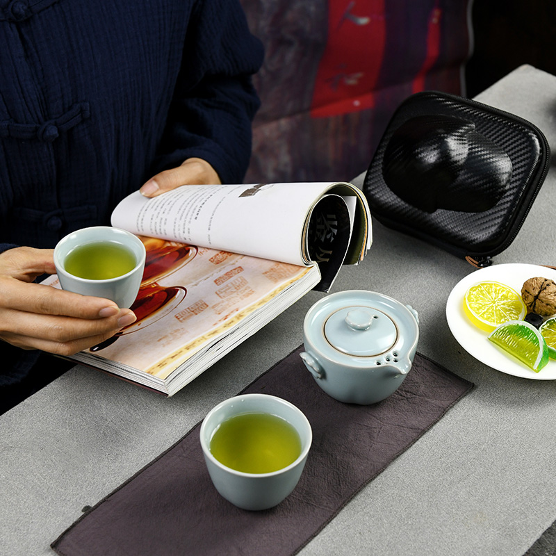 Your up is suing travel tea set a pot of 2 cups with portable receive package ceramic kung fu tea tea