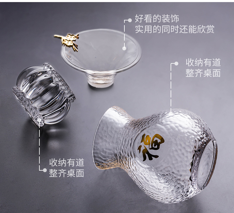 The Heat - resistant glass tea set suit household contracted and I kung fu red tea pot to boil tea Japanese transparent tea cups