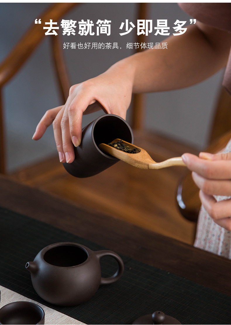 Violet arenaceous a pot of four cups of portable package travel tea set is suing crack cup travel xi shi pot of tea cups