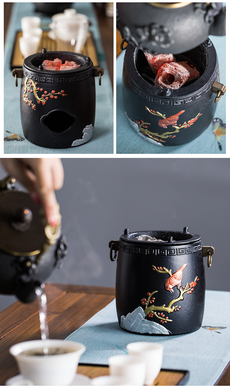 Carbon iron pot fire furnace heating furnace cast iron kung fu tea boiled tea kettles wind heating household is suing alcohol charcoal burners