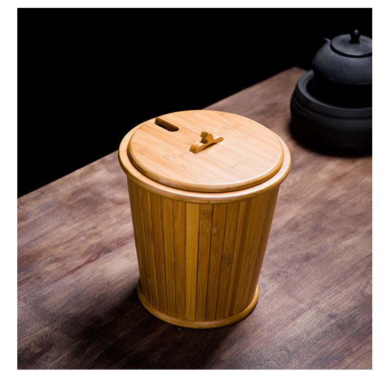 Hot tea barrel bamboo barrels of tea sets tea tray after water storage barrel large - sized kung fu tea accessories waste bin