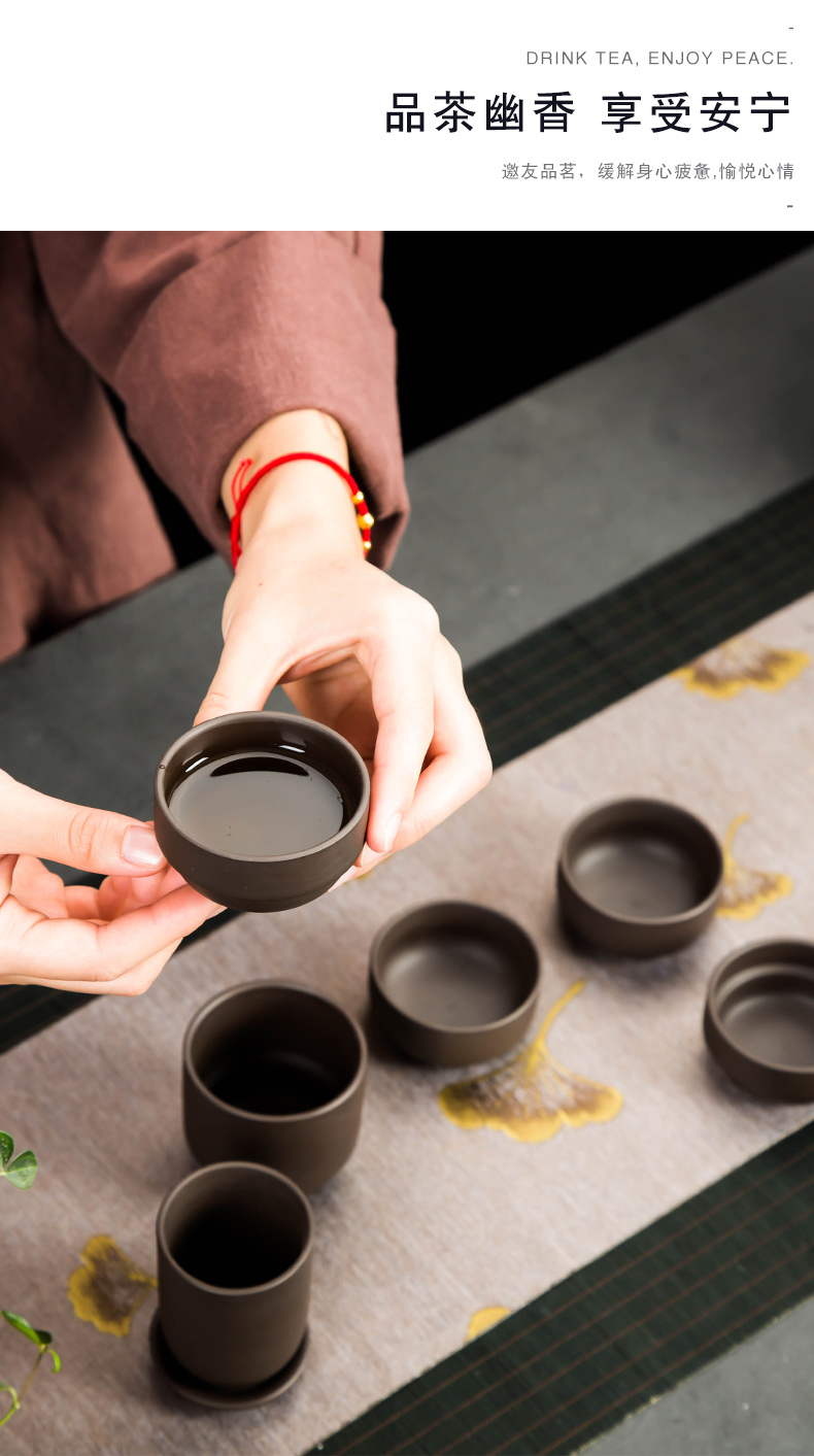 Violet arenaceous travel tea set is suing portable one receive package to crack a pot of kung fu tea set fourth