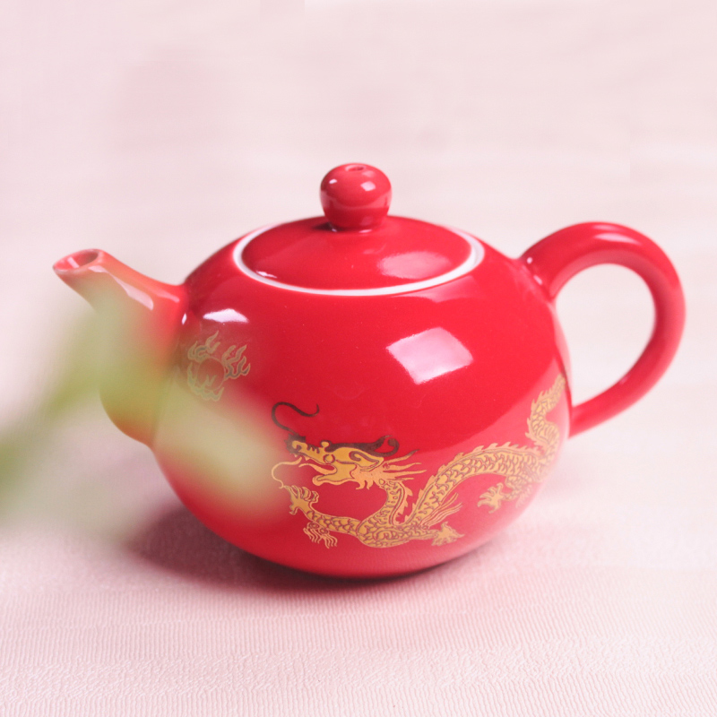 Jinlong palettes nameplates, black ancient red ceramic teapot kung fu tea teapot tea, puer tea, green tea flower pot