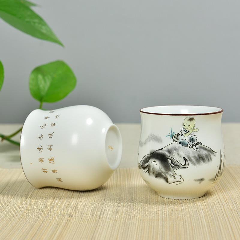 Blue and white porcelain cup sample tea cup large ceramic kung fu tea tea cup single cup beer individual cup masters cup
