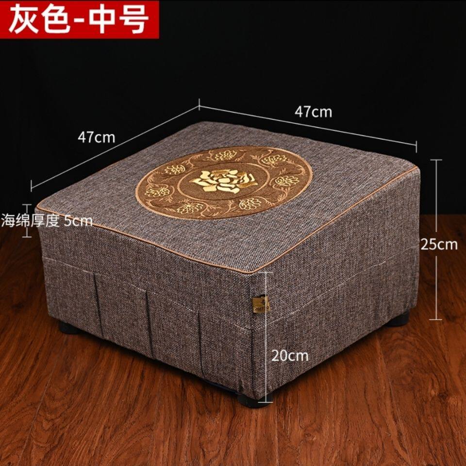 Square lotus solid wood linen sofa release worship mat worship Buddha mat kowtow worship chair kneeling worship household thickening temple Buddhist hall