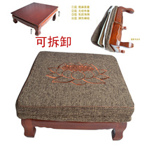 Solid wood bundle rope kneeling pad Household thickened temple Buddha Hall portable removable Coconut palm worship pad Worship chair cover Kowtow