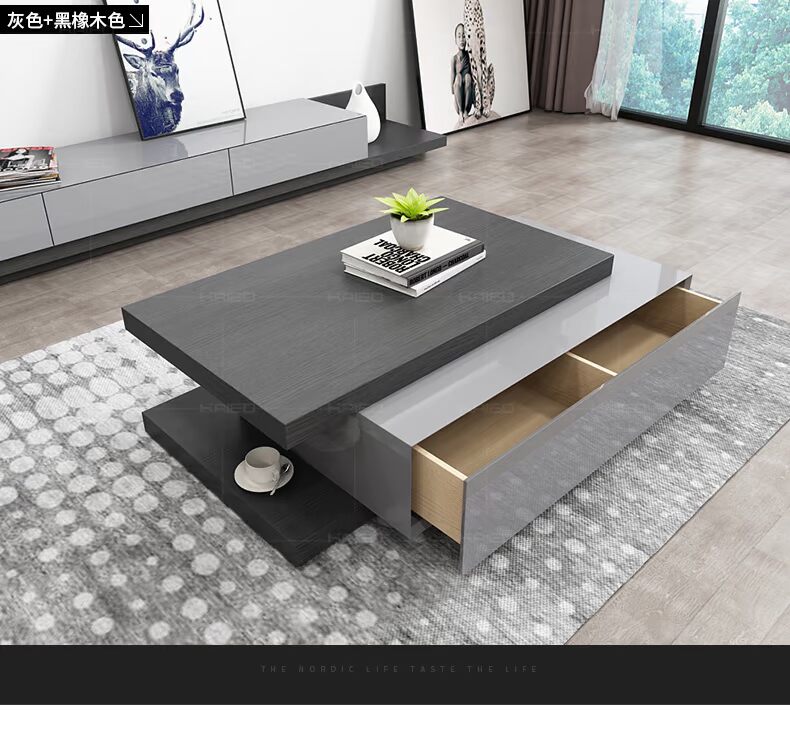 Kaidd Bàn cà phê TV kết hợp tủ phòng khách hoàn chỉnh bộ bàn ghế đơn giản hiện đại căn hộ nhỏ kính thiên văn tùy chỉnh FB83 bàn ghế gỗ phòng khách