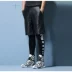 Mùa hè đường phố thương hiệu thời trang quần short nam bằng da hộp đêm ca sĩ DJ biểu diễn năm điểm quần da ngôi sao nhảy hip-hop shop đồ nam đẹp Quần da