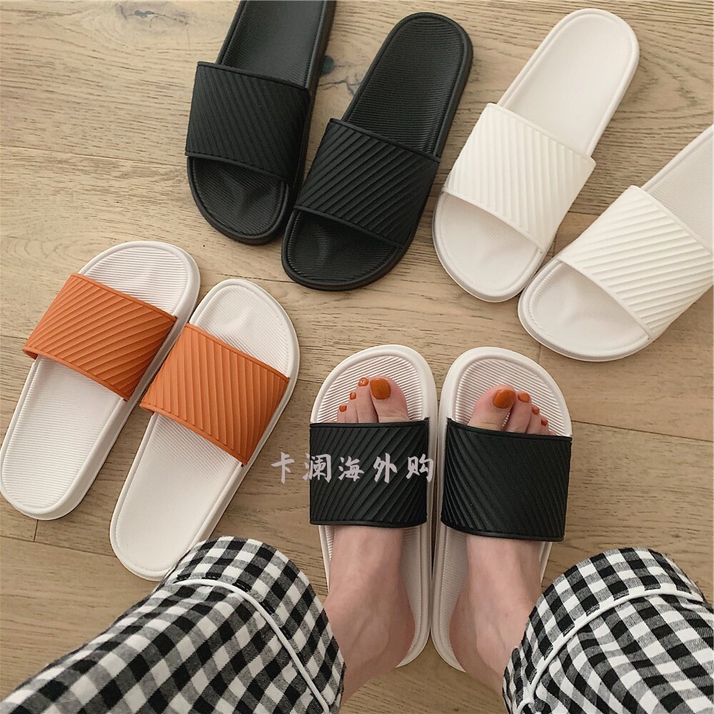 2021 new slippers women's summer style minimalist couple home flat skid bath ins Chains Chains Chains