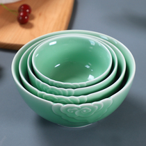 Ceramic bowl Household large noodle bowl Longquan celadon tableware Xiangyun rice bowl Instant noodles salad bowl Japanese ramen bowl