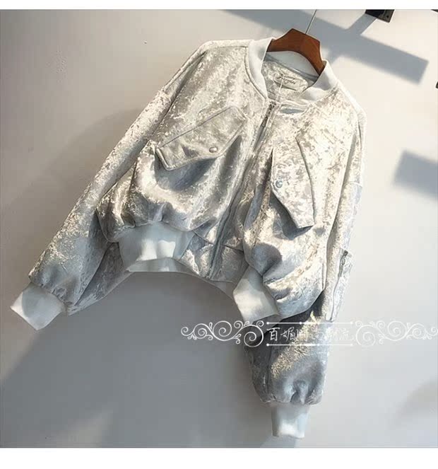 Mùa xuân mới 2017 thêu thư sequin áo khoác ngắn áo khoác bóng chày bay đồng phục nữ mùa xuân và mùa thu - Áo khoác ngắn đầm nữ đẹp