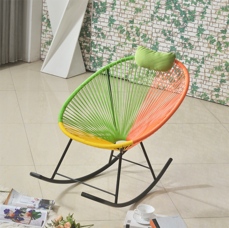 Creative Casual Art Rocking Chair Rocking Chair Lunchchair Three-color Rocking Chair Color Art Parquet Chair