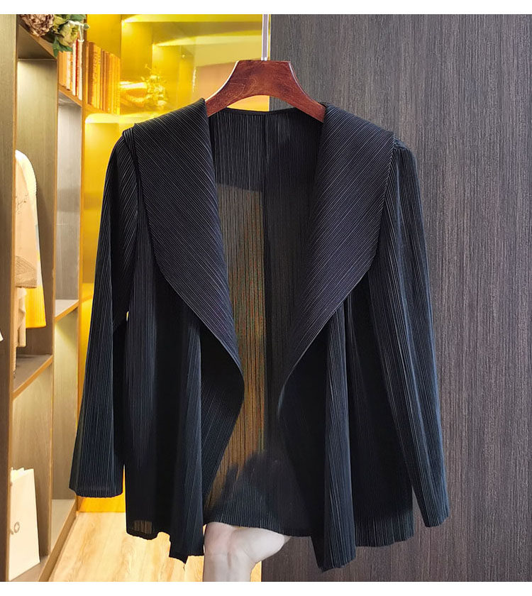 Áo cardigan nữ ngắn xếp ly 2022 dáng suông tay lỡ, phối khuy trước, tôn dáng — Tím hoa cà, Màu xanh da trời, Màu xanh lam, Màu xanh nước hồ chi tiết 7