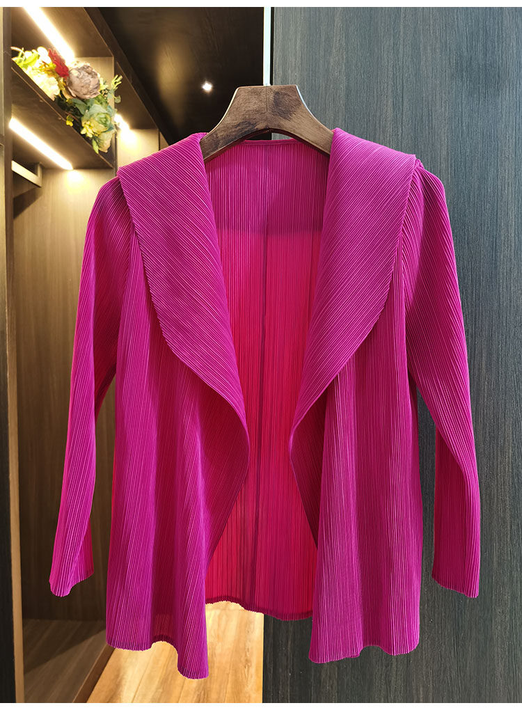 Áo cardigan nữ ngắn xếp ly 2022 dáng suông tay lỡ, phối khuy trước, tôn dáng — Tím hoa cà, Màu xanh da trời, Màu xanh lam, Màu xanh nước hồ chi tiết 17