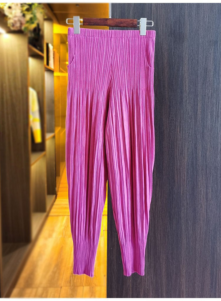 Quần culottes nữ ống rộng xếp ly dáng Harem, cạp cao su, phong cách Hàn Quốc — Màu xanh nước hồ, Màu xanh lục đậm, Màu xanh đậm, Màu xám chi tiết 18