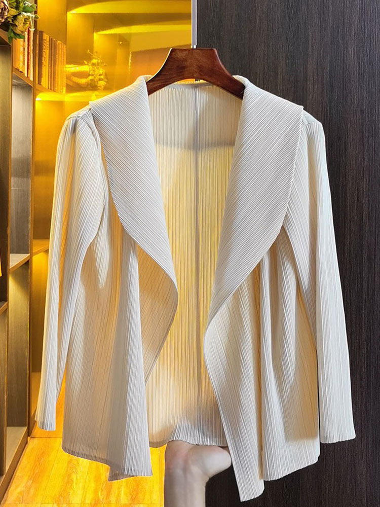 Áo cardigan nữ ngắn xếp ly 2022 dáng suông tay lỡ, phối khuy trước, tôn dáng — Tím hoa cà, Màu xanh da trời, Màu xanh lam, Màu xanh nước hồ chi tiết 2
