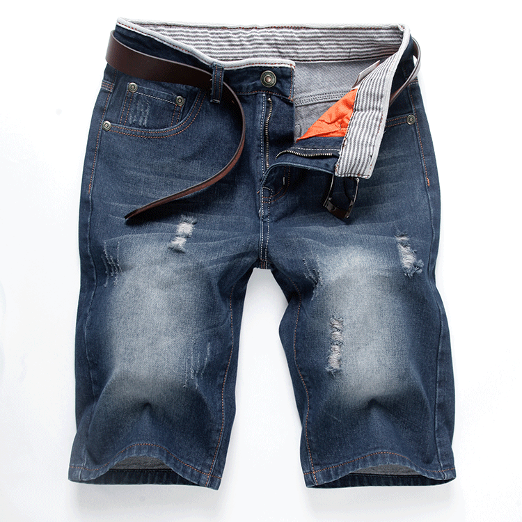 Summer Men Shorts Jeans Denim Trousers Japanese Style Men's Workwear Denim Shorts