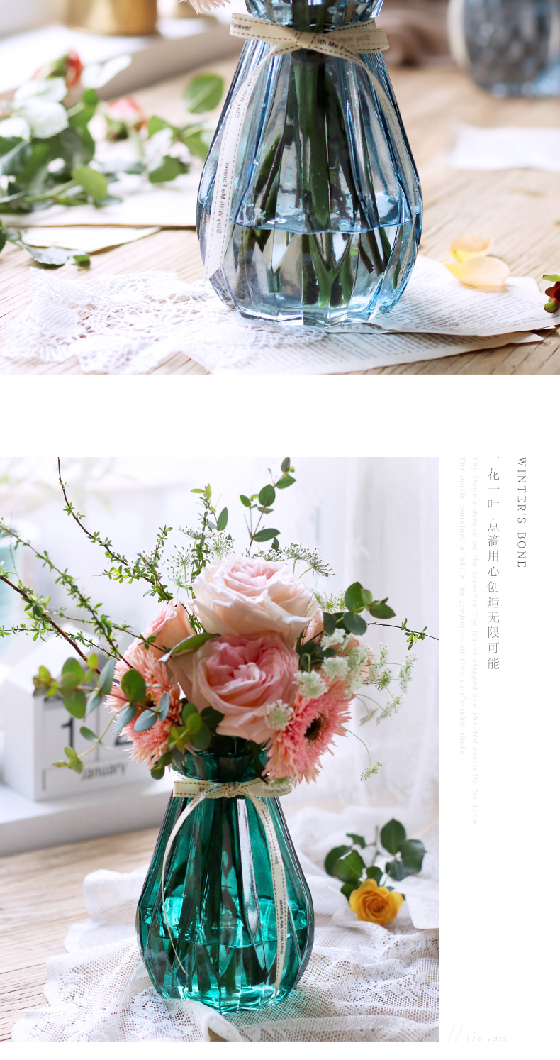 Bình thủy tinh sáng tạo châu Âu cây thủy canh xanh khô hoa bình hoa nhà hàng trang trí phòng khách trang trí - Trang trí nội thất phụ kiện trang trí phòng thờ