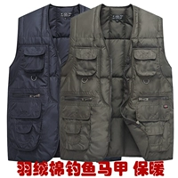 Áo vest nam mùa đông ấm áp cho cha trung niên mặc cộng với nhung dày mùa đông áo vest vest vest cỡ lớn áo ghi lê nam