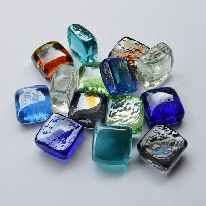 Stained Glass Square Marbles Square Beads 25X25X14mm Mosaic Shot Wall Stickers Children's Marbles Toys