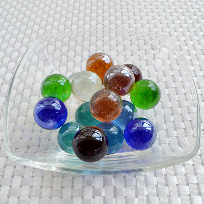 Stained glass marble toy children's game show props fish tank flowerpot decorative beads diameter 22mm transparent