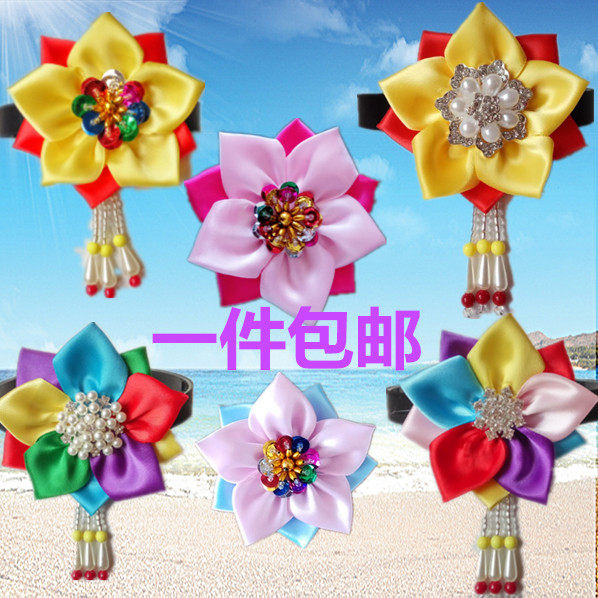 Han Fu Bright Sheet Headwear Minority North Korea National Princess Hair Hoop Dresses Hair Clip Woman Baby Hair Band Performance Hair Accessories