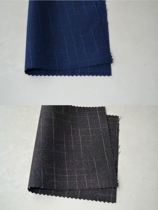 nhập khẩu châu Âu và Mỹ vải vải thời trang 3 màu kẻ sọc bất thường worsted len quần vải phù hợp - Vải vải tự làm vải cotton gân