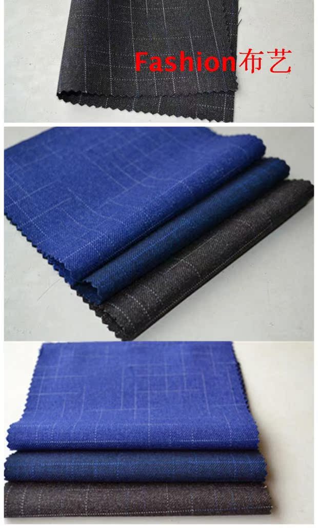 nhập khẩu châu Âu và Mỹ vải vải thời trang 3 màu kẻ sọc bất thường worsted len quần vải phù hợp - Vải vải tự làm vải cotton gân