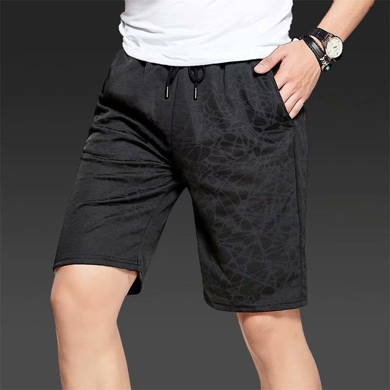 Summer shorts men casual camouflage tight tie trousers in super black leisure teen five-pants