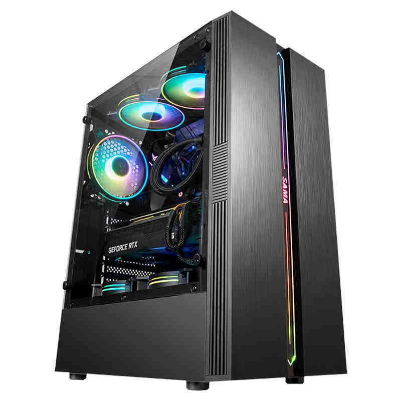 First Horse Sword Magic Power Race Version Computer Case Desktop Transparent Full-Through RGB Game MATX Water Cooled Itx Host Shell