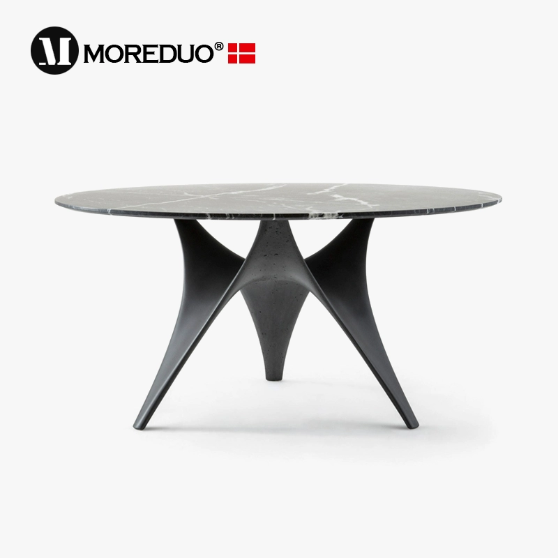 MOREDUO/Итальянский минималистичный обеденный стол Arc table, мраморный круглый обеденный стол, дизайнерская мебель высокого класса