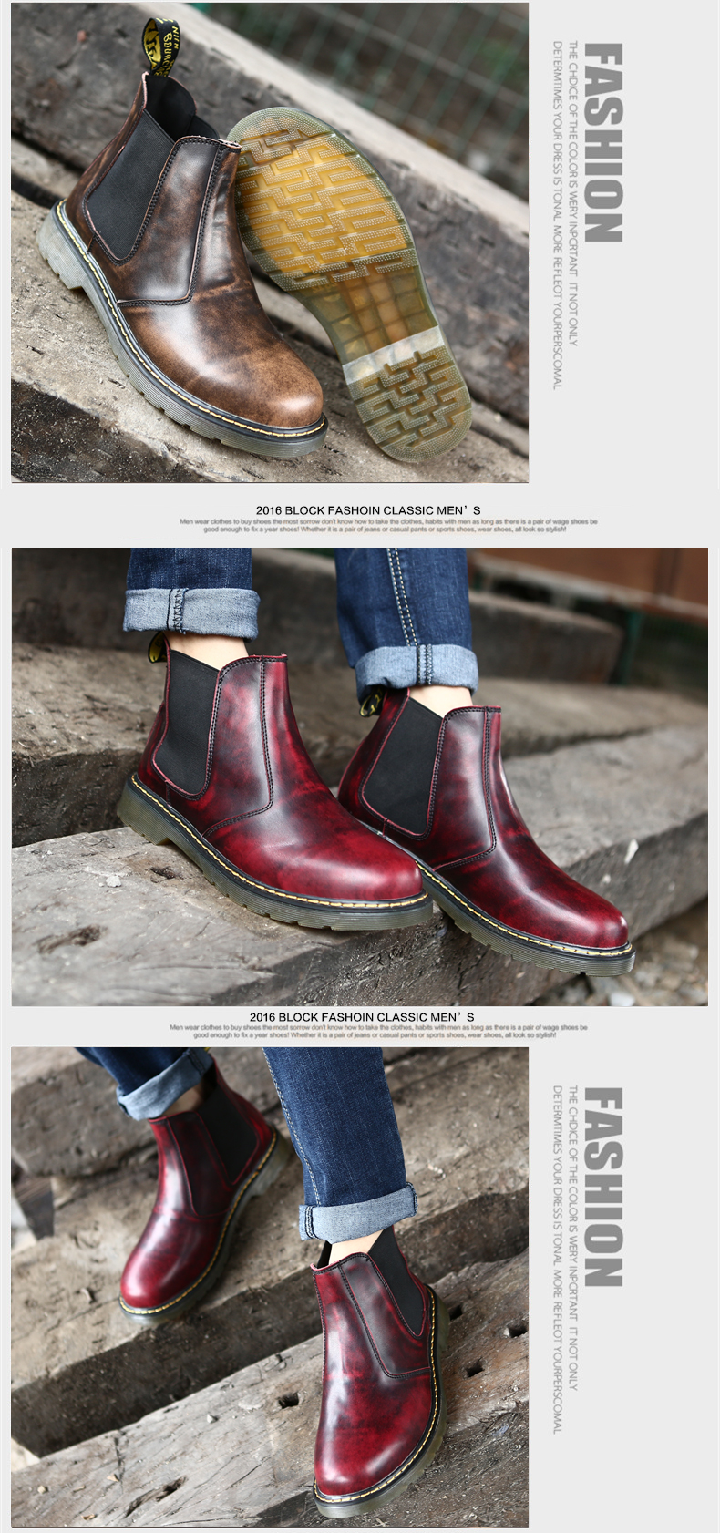 Giày nam Chelsea Martin ủng 45 đôi giày nam cực lớn 46 Giày cao cổ của Anh 47 Giày da mùa thu giày boot nam cao cấp