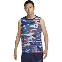 Nike Nike official Netherlands team mens quick-drying pre-match football sleeveless top summer slim knitted FJ2718