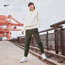 Nike ຢ່າງເປັນທາງການ PHOENIX women's OVERSIZE style plus velvet crew neck sweatshirt DQ5734