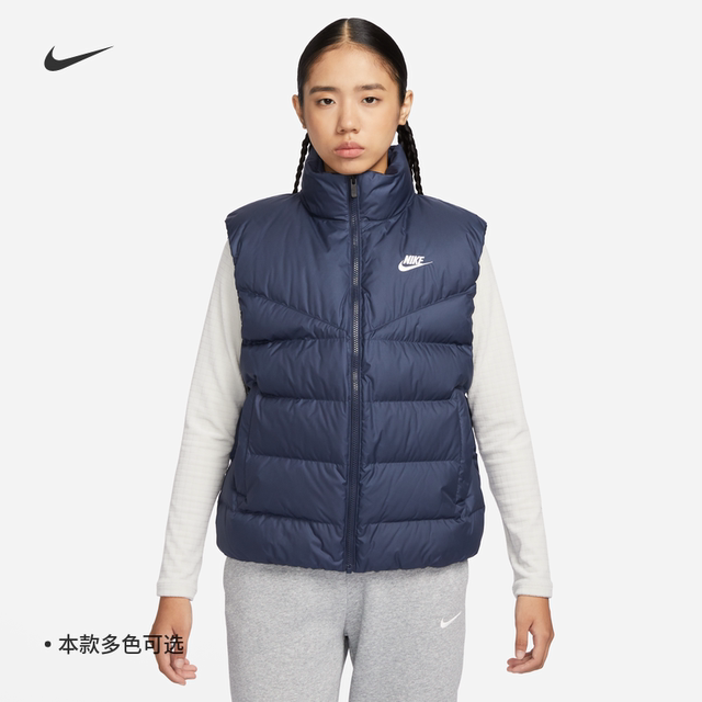 Nike耐克官方THERMA-FIT女羽绒服马甲冬季新款加绒保暖加厚FZ1104