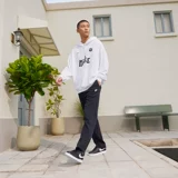 Nike, мягкие штаны, французский стиль, свободный прямой крой, с вышивкой