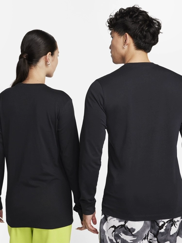 Nike, модный зимний хлопковый трикотажный мягкий комфортный лонгслив для отдыха, с вышивкой