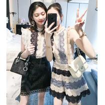 MAJE BRIAN2020 spring and summer thin temperament jumpsuit suit small fragrance sleeveless hollow lace dress