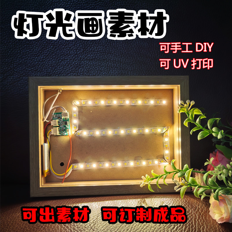 Light Painting DIY Special Photo Frame Hollow Three-Dimensional Picture Frame LAOSHU Mirror Surface Luminous Photo Night Light Material Birthday