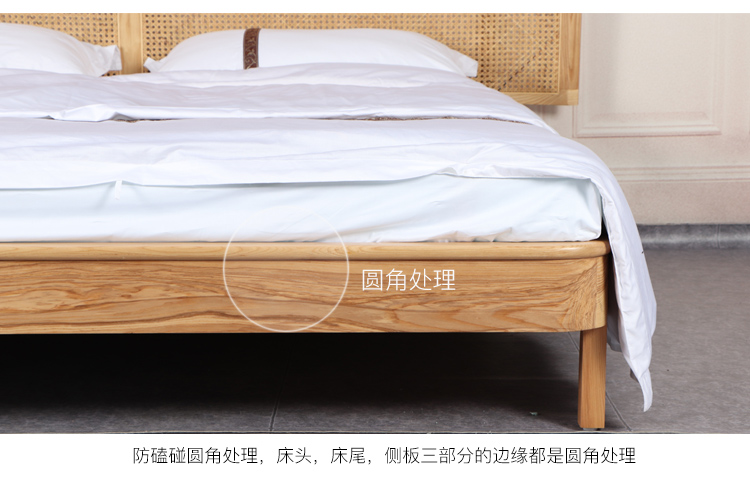 Giường ngủ bằng gỗ Bắc Âu 1,5 m 1,8 m nội thất phòng ngủ INS giường đôi hiện đại tối giản Nhật Bản - Giường giường gỗ gấp thông minh